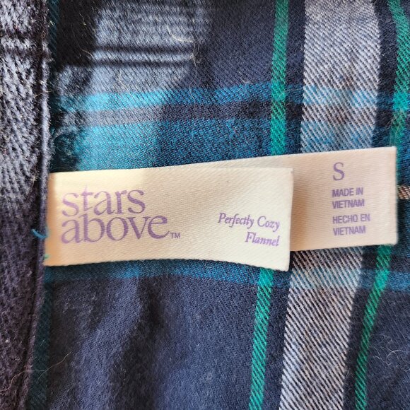 Stars Above Green Perfectly Cozy Flannel Shirt Size Small - Picture 9 of 9